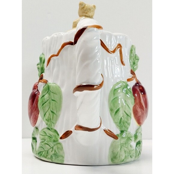 Vintage Ceramic Teapot Garden Fruit Teddy Bear Grapes Apples Collectible Display - Picture 2 of 16